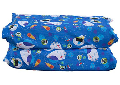 KinderMat 1.5" Thick + PBS Kids Kinderbundle - Washable Cover, Special Edition - Space Explorer - Regular, Sheet is 47" x 22", Value Bundle Great for Daycare & Family Households - color: Space Explorer Bundle 1.5 Inch