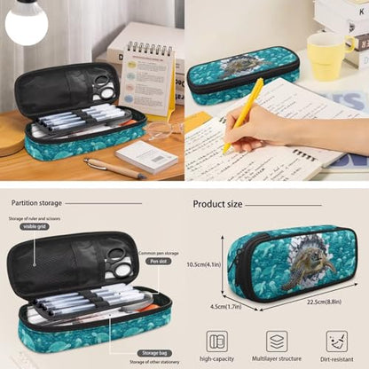 Talayituse 3D Turtle Jellyfish Print 6 Pcs Backpack Set Travel Bag Portable Bookbag Large Capacity Backpacks Schoolbag with Lunch Box Pencil Case Water Bottle Holder, Bookmark & Keychain - color: 3d Turtle Jellyfish