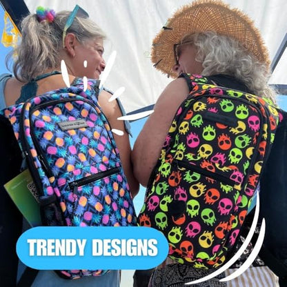 Kandies World Reflective Festival Hydration Pack - 2L Hydropack for Raves, Hiking, Biking, Running, and More (with Anti-Theft Pocket) - style: Pineapple