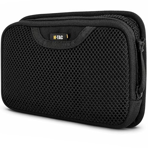M-Tac Mesh Organizer Pouch with Hook & Loop Backing, EDC Tactical Admin Pouch, Backpack Organizer Insert, Small Gear Utility Bag - color: Black