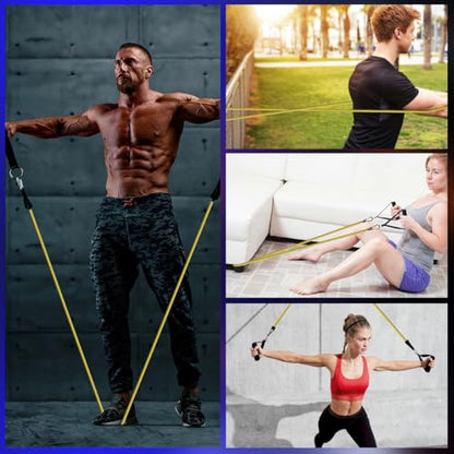 VEICK Resistance Bands, One Single Exercise Bands, Workout Bands Resistance Training for Home Workouts Fitness Pilates - color: Yellow(10LBS)