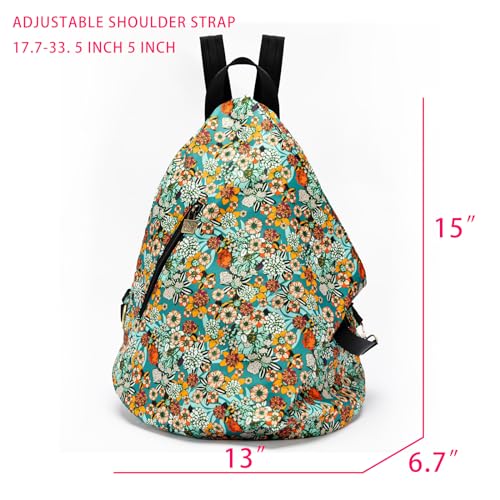 Black Butterfly Boho Backpack Purse for Women, Lightweight Fabric Daypack with Top Handle for Travel & Casual Daily Use - color: 53-multicolor
