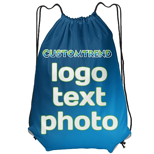 Custom Drawstring Backpacks Personalized Drawstring Bag with Logo Name Text for Gym Dance Basketball Football Outdoor Sports (13.5"x17") - size: 13.5"x17"