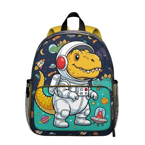 Toddler Backpack for Kids 4-6 – Dinosaur Astronaut Kids Backpack, Space Preschool Kindergarten Daycare Bag with Ergonomic Straps & Chest Buckle, Small Backpack for Kids Travel & School - color: Dinosaur Astronauts