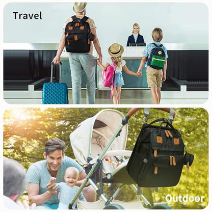 KABAQOO Diaper Bag Backpack with Detachable Changing Station, Large Capacity Baby Diaper Bags for Boys & Girls, Baby Registry Search Stuff & Shower Gifts, Newborn Essentials Must Haves, Black-2s - color: Black-2s