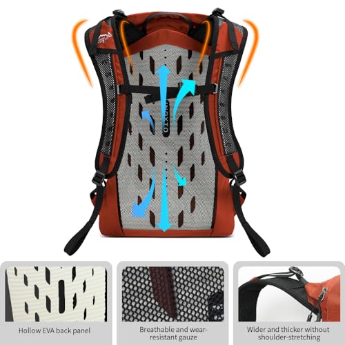 IX INOXTO Hiking Hydration Backpack with 2L/3L Water Bladder for Women and Men18L/25L Water Backpack for Hiking, Cycling, Climbing, Camping - style: Orange-3L Water Bladder