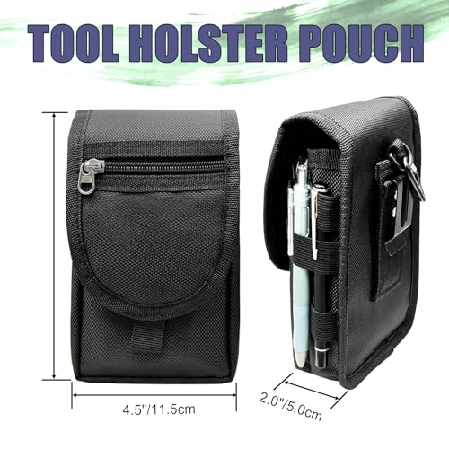 Belt Clip Tool Pouch Holster, Maezar Premium Nylon Utility Sheath Bag, Multitool Organizer Pouch for EDC Gears Cellphones for Men, Tactical Tool Bag, Small Pocket Phone Holder Case