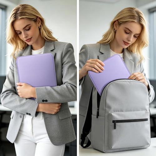 RAINYEAR 13 Inch Laptop Sleeve Compatible with 13.3" MacBook Air/Pro M1 M2 M3 M4 M5 A3449 A3240 A3113 A2681 A2338 Carrying Computer Bag Protective Cover Case (Purple) - color: Purple, size: 13"