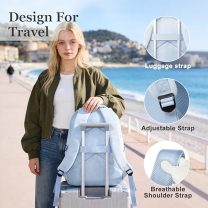 Backpack for School Teens Boys Girls, Large Capacity School bag for Men Women, Cute Bookbag for Students, Lightweight College backpack with lots of pockets(Blue) - color: Blue