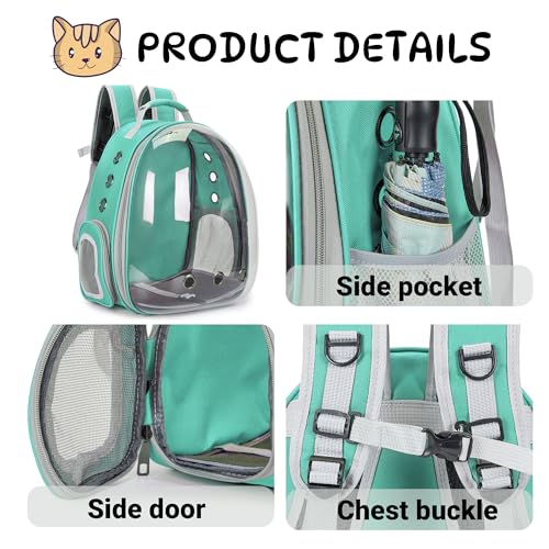 Cat Bubble Backpack Carrier for Small Medium Dogs Cats Carrying Bag, Airline Approved Pet Travel Carrying Bag Dog Hiking Walking Outdoor Backpack (Green) - color: Green