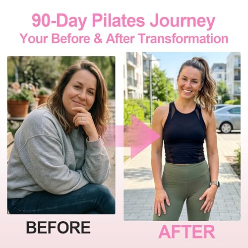 Home Pilates Ring and Ball Set for Women with 5 Resistance Bands 13 inch Magic Circle Workout Starter Kit for Beginners Full Body Toning 15 Min Daily Routine - color: Gradient Pink