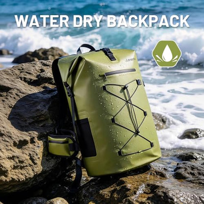 75L Dry Bag Waterproof Backpack Roll-Top Heavy Duty Dry Bag Cushioned Hiking Dry Pack for Kayaking Boating Paddle Fishing Boarding Rafting Travel Camping Beach Cruise Ship