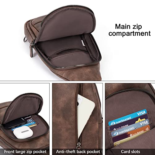 CLUCI Crossbody Bags for Women Men,Leather Sling Bag Cross Body Backpack for Woman Gifts for Women Birthday Unique - color: 0-4 Coffee