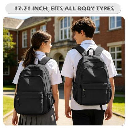 Casual Laptop Backpack for Women Men College Bookbag Waterproof Lightweight School Bag 15.6inch Laptop Daypack Large Capacity School Backpack for Teens Boys Girls, Black - color: Black a