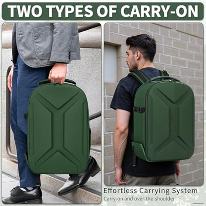 Camera Backpack, Hardshell DSLR Photography Camera Bag with Rain Cover, Waterproof Hard Shell Camera Case with Tripod Holder & 15.6" Laptop Compartment Compatible with Canon/Nikon/Sony/DJI Mavic Drone - color: Green
