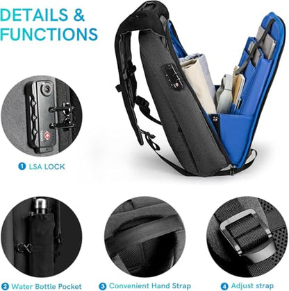 VGOAL Travel Laptop Backpack, Laptop Bookbag College Backpack Durable Water Proof with USB Charging Port for Men Women (FG6303-17) - color: Fg6303-17