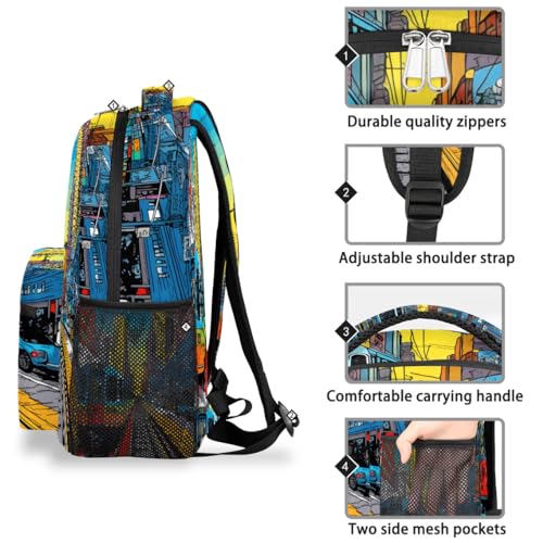 Pardick City Subway Rail Backpacks Travel Backpack for Women Men Waterproof Bookbag Laptop Backpack with Compartment Traveling Back Pack for Work, Gym - color: City Subway
