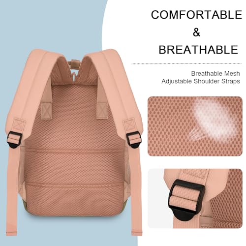 Goloni Small Carry On Travel Backpack with USB Charging Port, Lightweight Water Resistant Mini Carry-on Backpack for Men Women, Compact Personal Everyday Backpack,Pink - color: Pink
