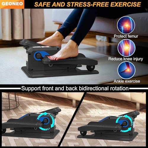 Under Desk Elliptical Machine, Electric Elliptical Leg Exerciser for Senior, Quiet and Compact Electric Seated Pedal Exerciser for Home with Monitor, Remote Control and 12 Adjustable Speeds - style: Blue