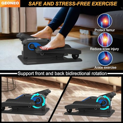 Under Desk Elliptical Machine, Electric Elliptical Leg Exerciser for Senior, Quiet and Compact Electric Seated Pedal Exerciser for Home with Monitor, Remote Control and 12 Adjustable Speeds - style: Blue