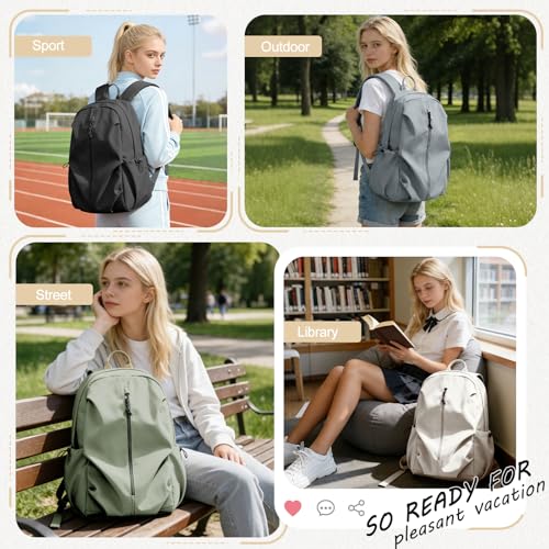 weradar Aesthetic College Backpack For Women Men,Fashion Student Bookbag,Classic High School Backpack For Teens - color: A3-beige