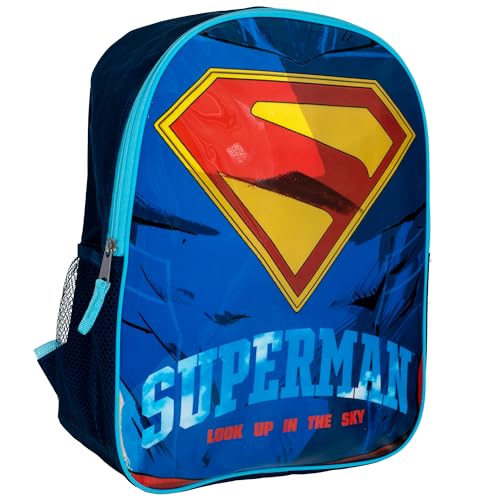 AI ACCESSORY INNOVATIONS Superman Backpack, 15" Superhero School Bag for Boys, Blue - color: Superman
