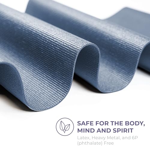 Voyage Yoga Mat, 6 Pack, 72" x 24" Professional Studio and Gym Bulk Yoga Mats, 5mm Thick, Durable, Anti-Tear, Non Slip Fitness and Exercise Mats - color: Slate