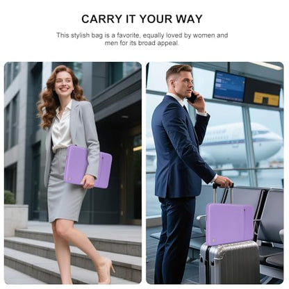 DOMISO Laptop Case Laptop Sleeve Cover Compatible with 15 inch MacBook Air M4/A3241 2025, M3/A3114,M2/A2941,15 inch MacBook Pro A1990 A1707,Compatible with Dell XPS 15 Plus with Pocket,Purple - color: Purple, size: 14 inch