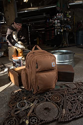 Carhartt 35L Triple-Compartment Backpack, Durable Pack with Laptop Sleeve and Duravax Abrasion Resistant Base, Grey - color: Grey