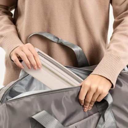 Travel Makeup Set Waterproof Transparent Cosmetic Bag and Toiletry Bag Makeup Brush case with Zipper Car Essentials for Women (Beige, L+M+SLIM) - color: Beige, size: L+M+Slim
