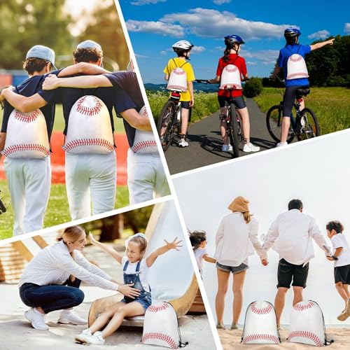 15 Pcs Baseball Drawstring Bags Backpack Birthday Party Goodie Favor Bags Gift Bag for Gym Sports Storage Travel - style: Baseball