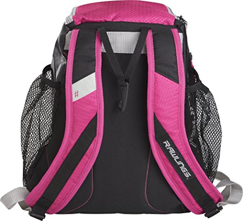 Rawlings | R400 Baseball & Softball Backpack Equipment Bag | T-Ball / Rec / Travel | Multiple Colors - color: Pink