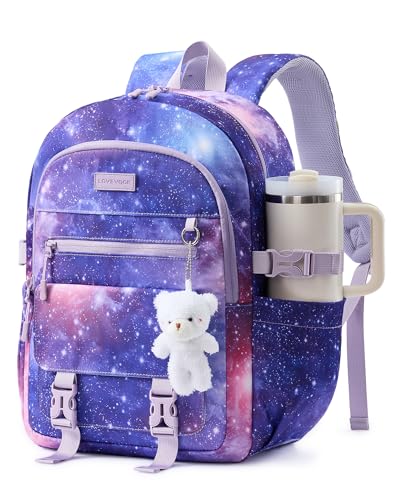 LOVEVOOK School Backpack for Teen Girls, Cute Student Bookbag Fits 15.6 Inch Laptop, Back to School Backpacks for 8-18 Teenager Kid, Large College Travel Back Pack with Water Bottle Holder - color: Starry Blue, size: 15.6 Inch