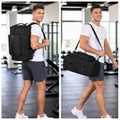 MIYCOO Gym Bag for Men Women with Shoes Compartment - Duffle Bag, Travel Backpack, Sports Backpack, Weekender Overnight Bag with Wet Pocket - Black - color: Black -Style2