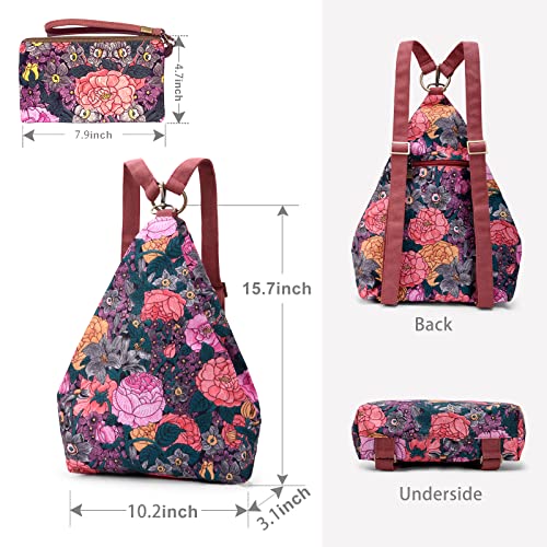 Black Butterfly Premium Backpack for Women, Bohemia Style Fashion Casual Daypack Backpack, Small Backpack Purse (06-fuchsia plus) - color: 06-fuchsia Plus