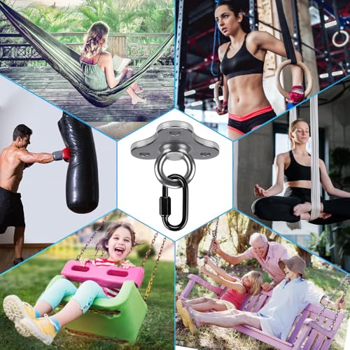 Dolibest Ceiling Anchor Mount for Yoga Swing Suspension, Resistance Band Wall Anchor, Body Weight Strength Training Systems, 2000LB Capacity, Stainless Steel,1PCS - color: Silver-3holes