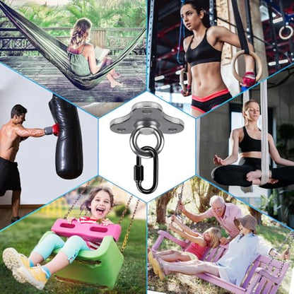 Dolibest Ceiling Anchor Mount for Yoga Swing Suspension, Resistance Band Wall Anchor, Body Weight Strength Training Systems, 2000LB Capacity, Stainless Steel,1PCS - color: Silver-3holes