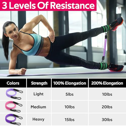 WALITO Ankle Resistance Bands with Cuffs, Exercise Bands for Legs and Butt, Booty Workout Equipment for Kickbacks and Hip Fitness Training - color: Green