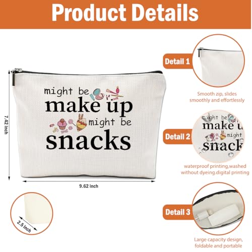 2 PCS Friend Gifts for Women Makeup Bag, Snack Bags, Funny Gifts Cosmetic Bags, Sister Birthday Christmas Graduation Friendship Gift for Daughter From Mom - might be makeup might be snacks - color: Multicolor 0081