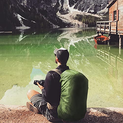 Waterproof Rucksack Cover Backpack Rain Cover 30L-100L for Travel Climbing Hiking (Army Green, 70L-80L) - color: Army Green, size: 70L-80L