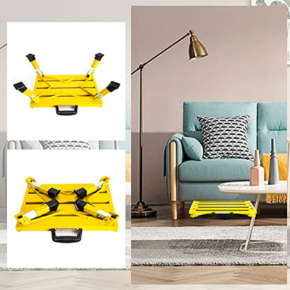 Homeon Wheels RV Steps Portable Foldable RV Steps Anti-Slip Surface with Handles Aluminum Folding Safety Platform Adjustable Height Heavy Duty for Camping Travel Trailer Truck - color: Yellow