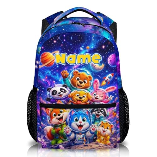 Kids Backpack Toddlers Custom Astronaut Backpacks for Boys Girls, 17in Lightweight Cute Funny Animal School Bookbag for Kindergarten Preschool Elementary - color: Brown