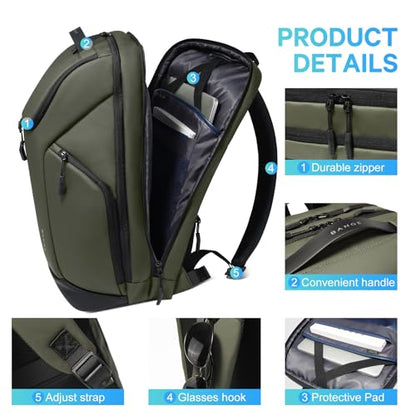 FUTURE AESTHETICS Business Commute Backpack for Men and Women, Waterproof 15.6 Inch Laptop Backpack, Durable Flight-Approved Travel Backpack for Work/College, Green - color: Green