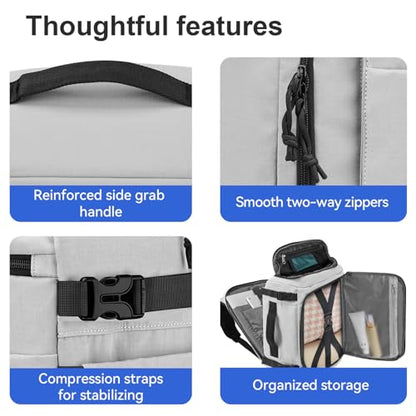 Carry On Travel Backpack with Shoe Compartment Flight Approved Laptop Backpack Expandable Work Business Backpack for Women Men Casual Daypack, Light Gray - color: Light Gray, style: A