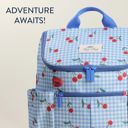 Itzy Ritzy Toddler & Kids Backpack - Lightweight Preschool & Elementary School Bag with Padded Straps, Trolley Sleeve, 2 Side Pockets, Tablet Sleeve & Name Label (Cherries) - color: Cherries