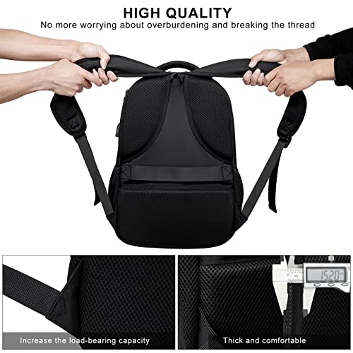 School Backpack for Teen Boys, 15.6 Inch Black Backpack with Laptop Padding | Water Resistant Backpack, Anti Theft,Padded Laptop Compartment, 3D Mesh Back Ventilation System,Trendy College Backpack - color: Black1, size: 15.6 inch