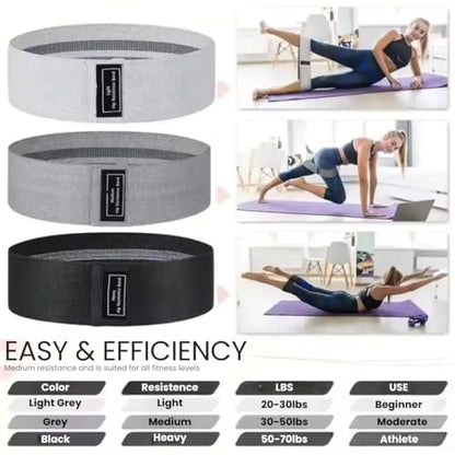 Fabric Booty Bands | Exercise Band for Legs and Butt | Fabric Resistance | Hip Resistance Bands with Workout Guide and Carry | Strength | Rehab | BioSync360 |