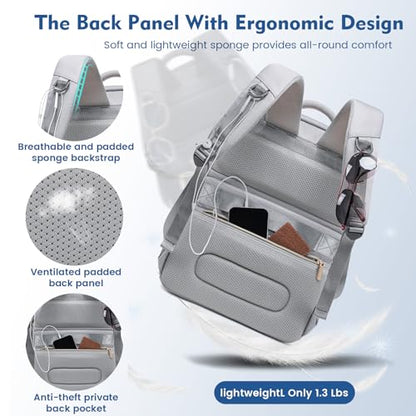 Backpack Cooler Lunch Backpack Double Decker Lunch Box,Insulated Backpack Lunch Cooler Bag, Lightweight Leakproof Lunchbox Backpack for Women Men to Travel,Picnic,Hiking,Beach,Camping - color: Gray