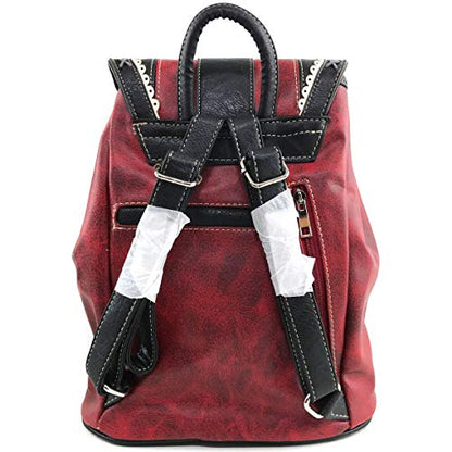 Zelris Western Country Floral Buckle Rucksack Backpack (Red) - color: Red