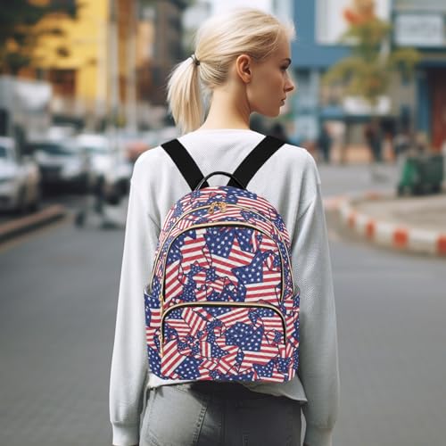 susiyo Usa Flag America Stars 4th Of July Backpack for Women 2026 Independence Liberty 10L Bag Vibrant Freedom Ladies Backpacks Travel Casual Daypack - color: Navy, size: Small